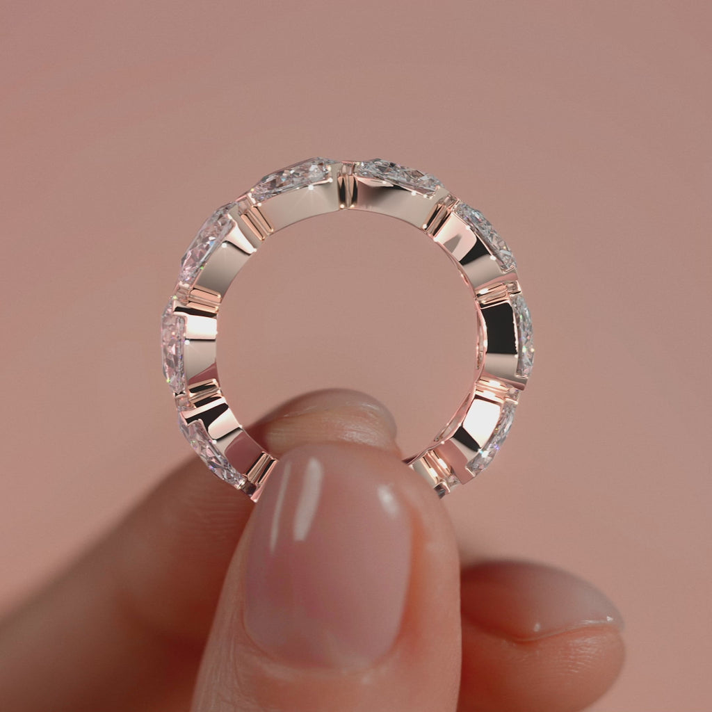 Rose gold Pear Diamond Full Eternity Band
