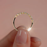 Yellow gold Pear and Round Diamond Half Eternity Band