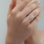 White gold Cushion Diamond Solitaire Engagement Ring with Low Profile Prong Setting