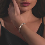 Rose gold Double Row Pavé Diamond Bangle Bracelet