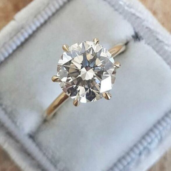 Aimee 3 Ct round diamond engagement ring | Naturesparkle