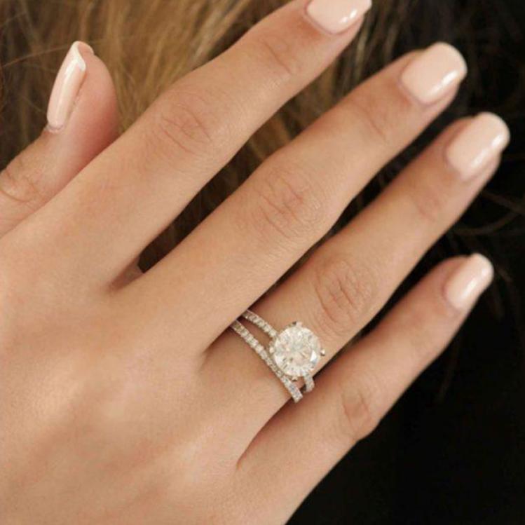 10 Things to Consider When Matching Your Engagement Ring with Wedding Band  - … | Gold band engagement rings, Round solitaire engagement ring, Dream engagement  rings