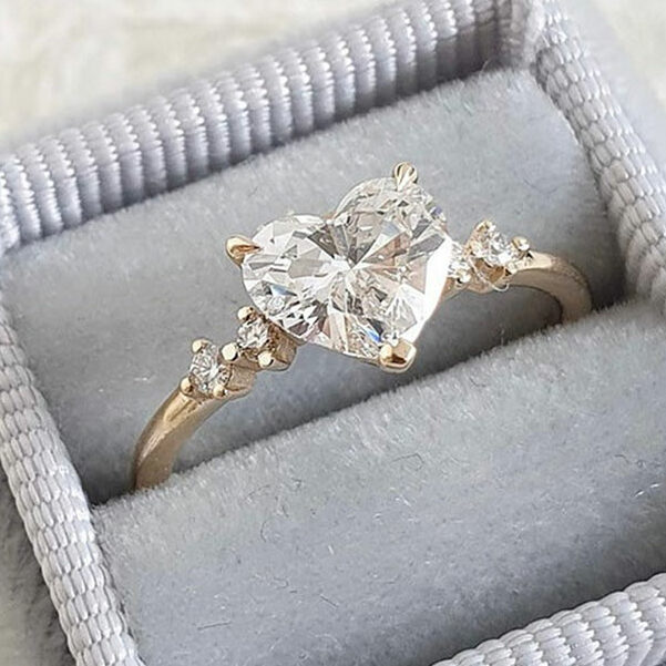 Buy Heart Shaped Diamond Finger Ring Online | ORRA