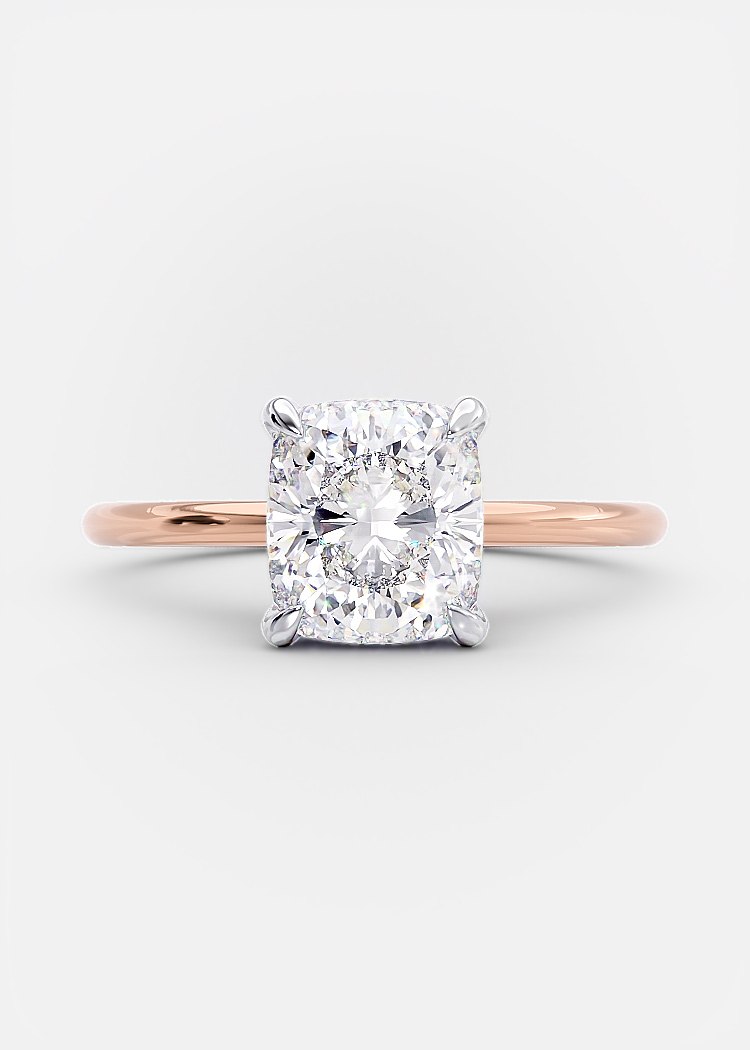 Elle 1.80 Ct cushion cut diamond engagement ring