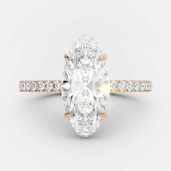 Sabrina 2.02 Ct moval Lab diamond engagement ring