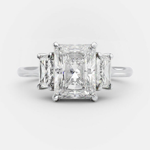 Simone 2.60 Ct radiant engagement ring