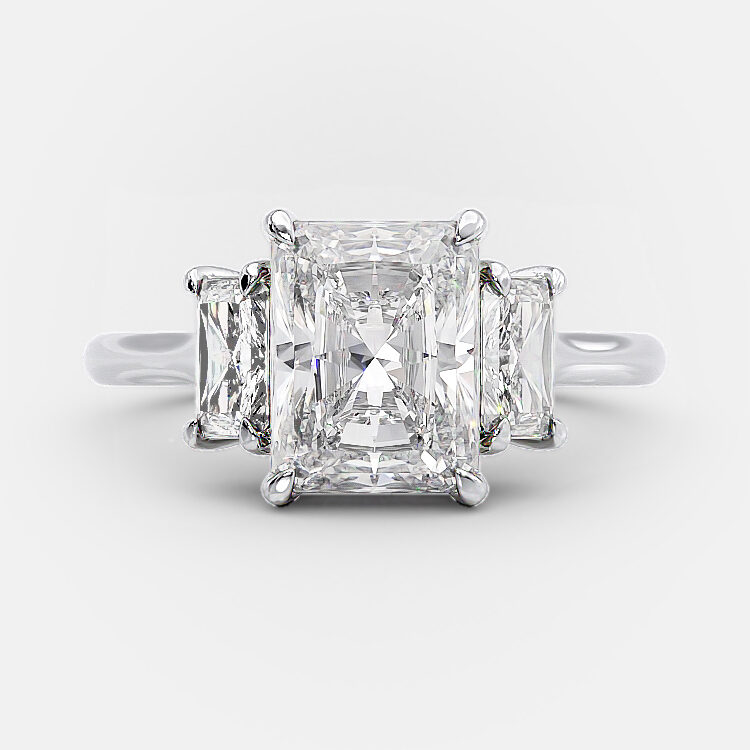 Simone 2.60 Ct radiant engagement ring