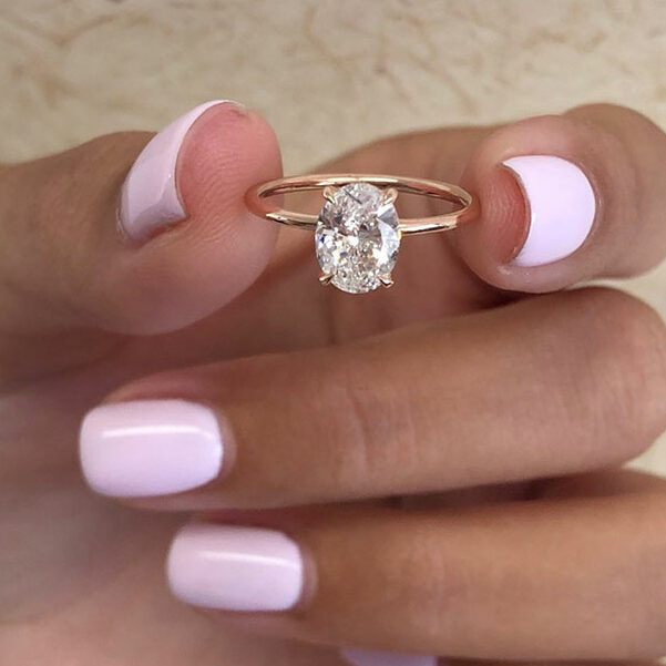 Buy 1 Carat Oval Cut Diamond Engagement Ring, 1.04ct D SI Moval Cut Natural  Diamond Engagement Ring, Moval Diamond Ring, Oval Ring, Moval Rings Online  in India - Etsy