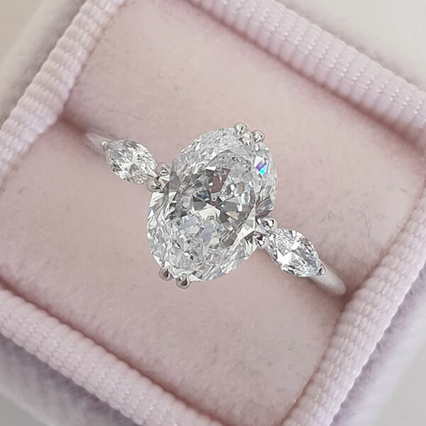 Beautiful Hidden Hearts 1-Carat Platinum Solitaire Engagement Ring wit