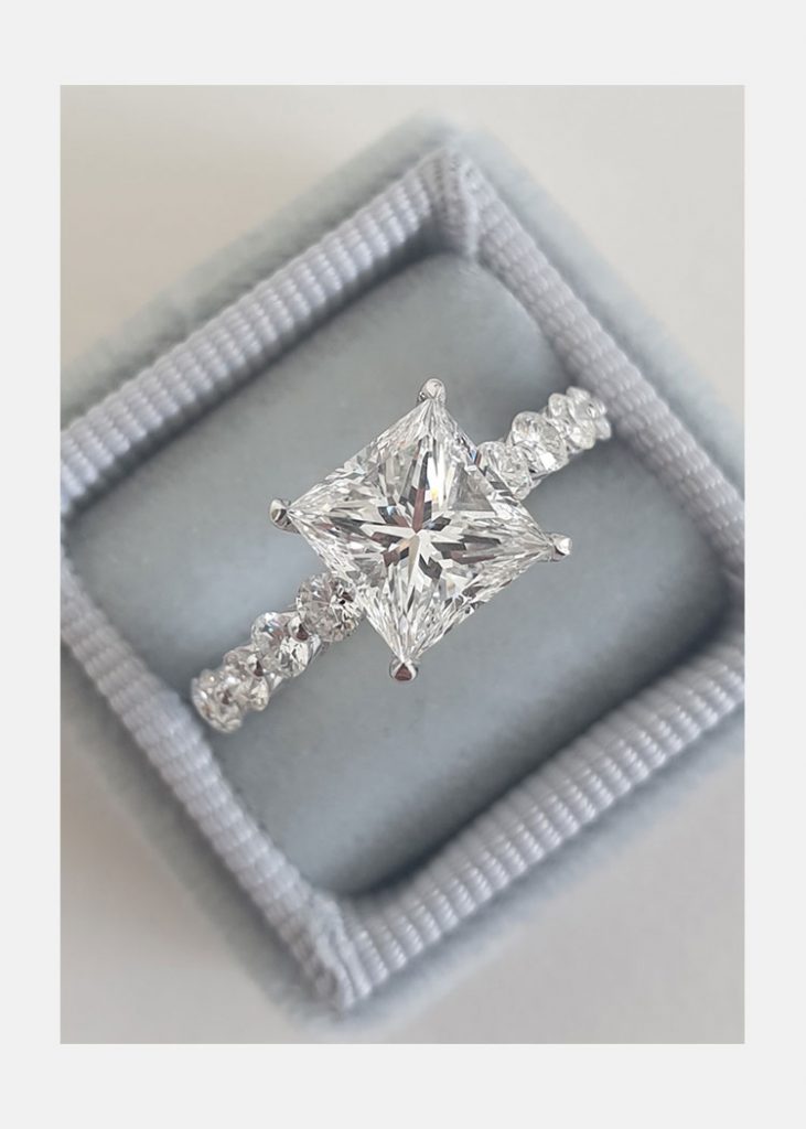 Diana 2.60 carat princess cut engagement ring - naturesparkle