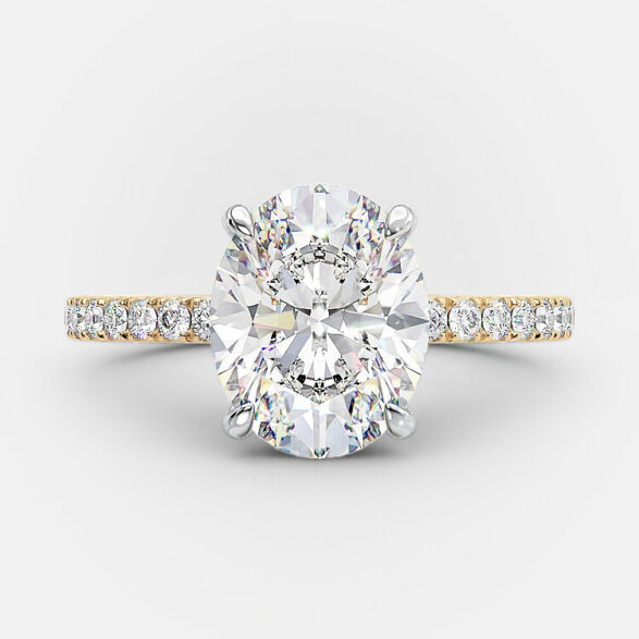 Perla 2.75 carat oval cut engagement ring