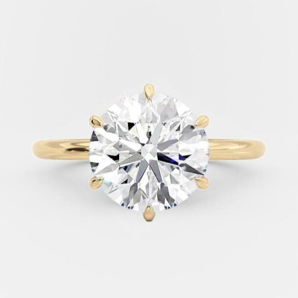 Aimee 3 Ct round diamond engagement ring
