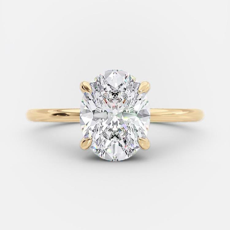 Fleur Bridal Set 1 carat center oval diamond | naturesparkle