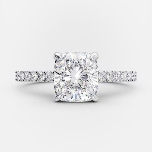 Juliana 1.50 Ct elongated lab diamond cushion cut engagement ring