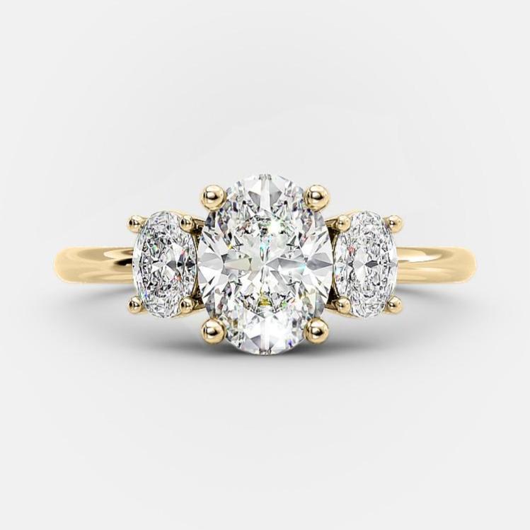 Lola Three Oval shaped diamond engagement ring | naturesparkle