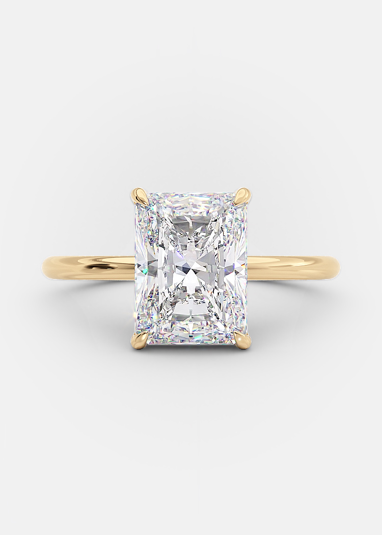 Emily 3 Ct elongated lab diamond radiant cut engagement ring ...