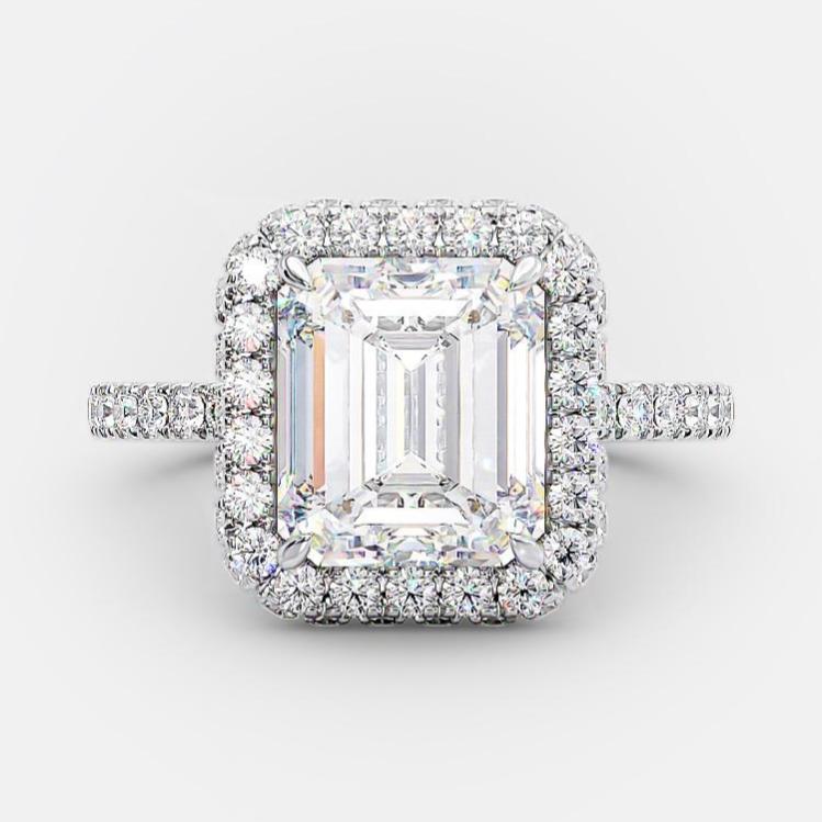 Giselle 2 carat lab grown emerald cut engagement ring