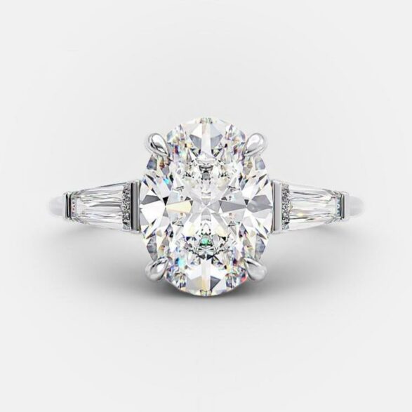 Lilac 2.40 carat oval diamond engagement ring