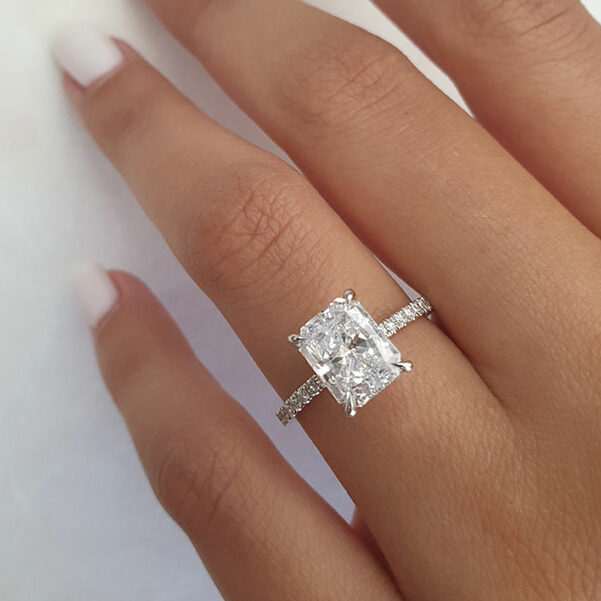 Radiant Cut Diamond Halo Ring – Ascot Diamonds