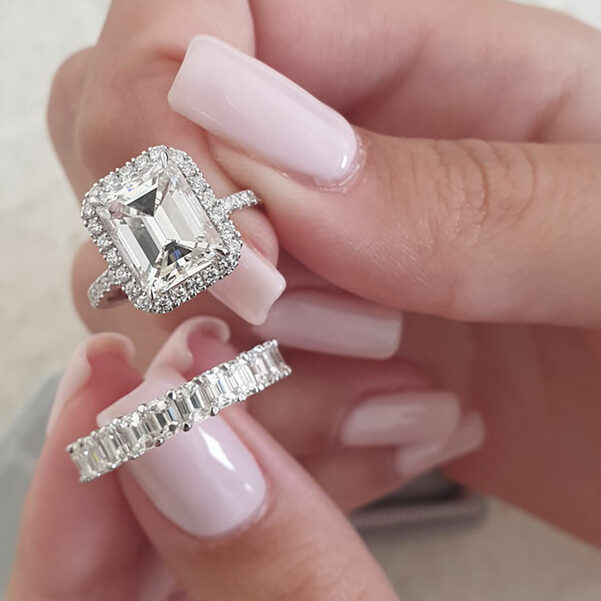 Luna - Emerald Cut Champagne Diamond Engagement Ring – Grew & Co