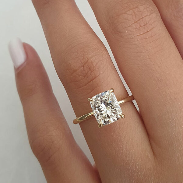 Champagne Diamond Moissanite Engagement Ring On Solid 14k Rose gold Cu –  agemz