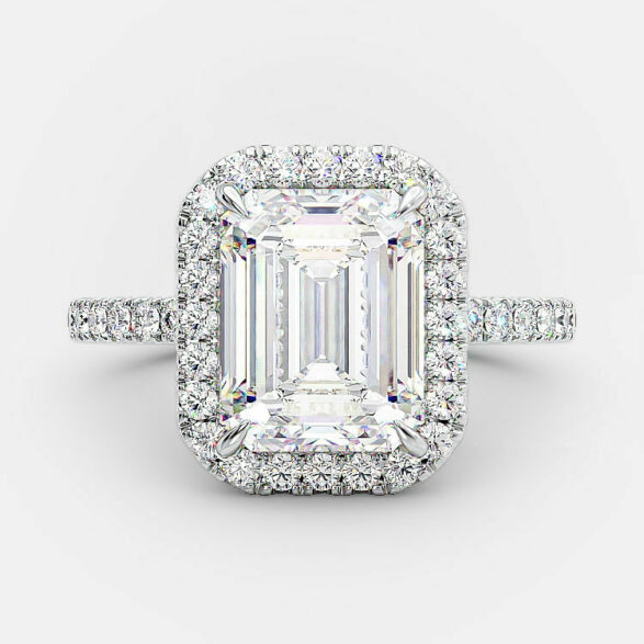 Esmeralda 3 Ct emerald cut engagement ring