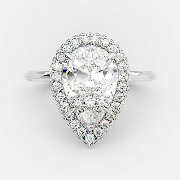Luciana 2.50 lab diamond pear cut engagement ring