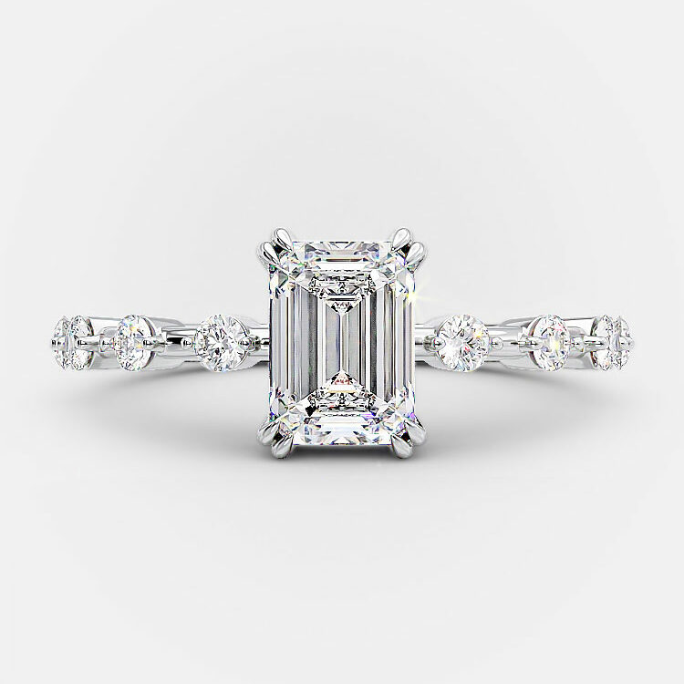 Nera 1 carat emerald cut engagement ring