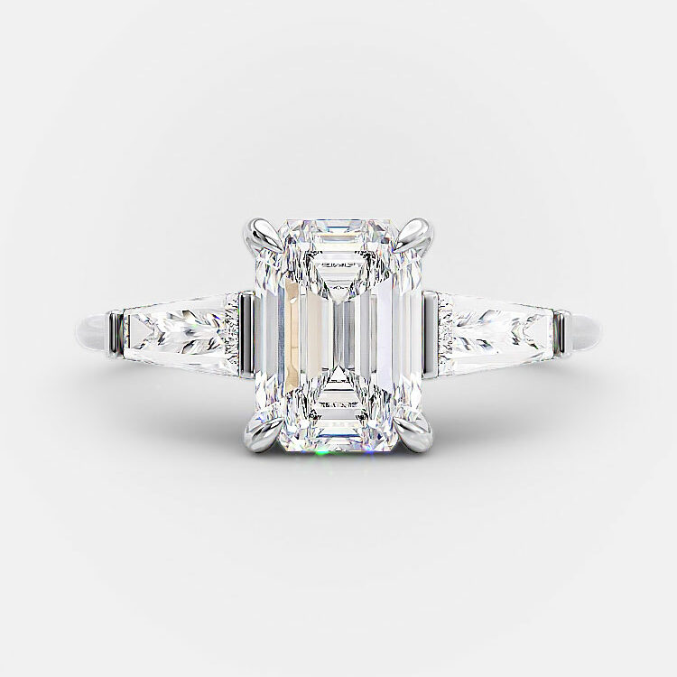 Zaisha 2 Ct emerald Lab Grown diamond engagement ring