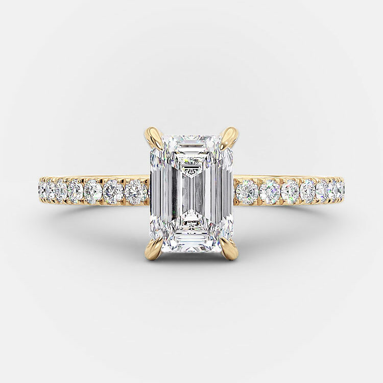 Natalia 1.25 carat emerald cut diamond ring
