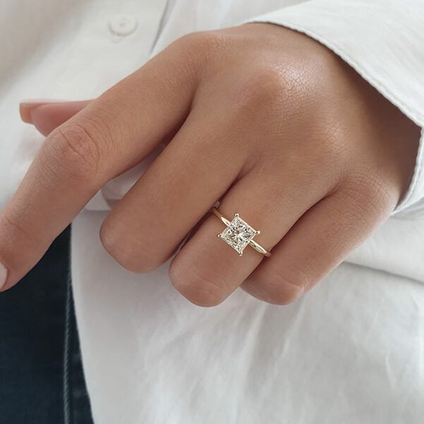 Simple Princess Cut Diamond Engagement Ring