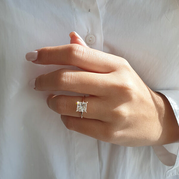 ras Verstikken Verhuizer Rose: 2 carat princess cut diamond engagement ring | Nature Sparkle