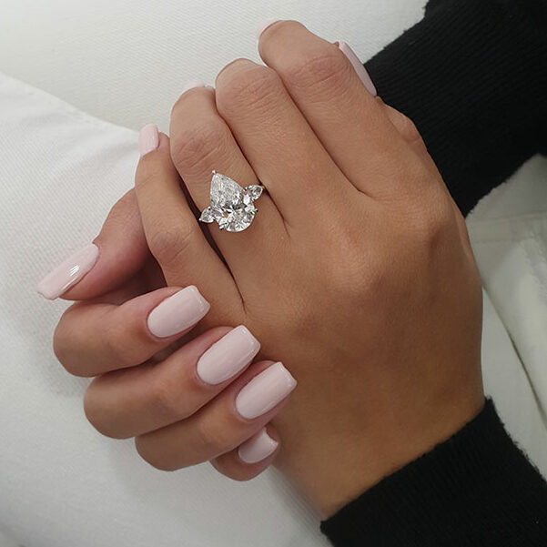 Diamond and Four Pearl Ring