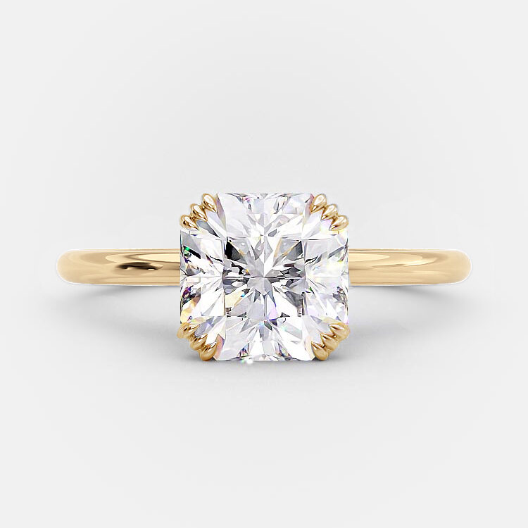 Amber 2 carat radiant cut engagement ring