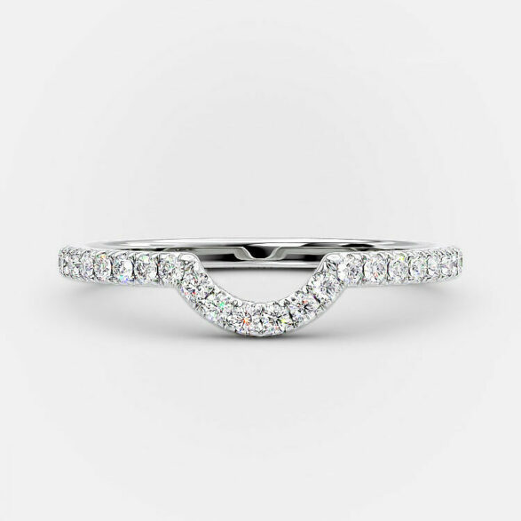 curved pave 0.35 Ct wedding band