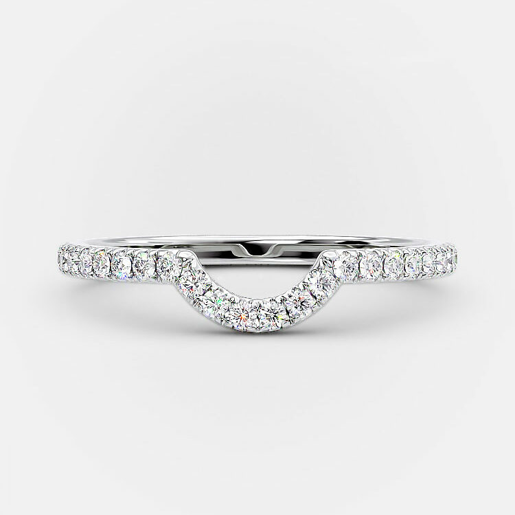 curved pave 0.35 Ct wedding band