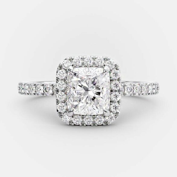 Jordan 1 carat radiant cut engagement ring
