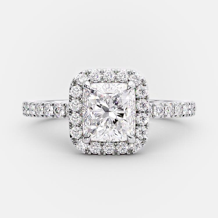 Jordan 1 carat radiant cut engagement ring