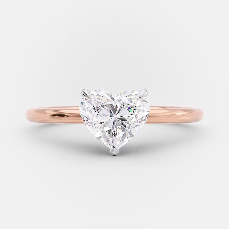 Heart Shaped Diamond Halo Engagement Ring, 14K White Gold