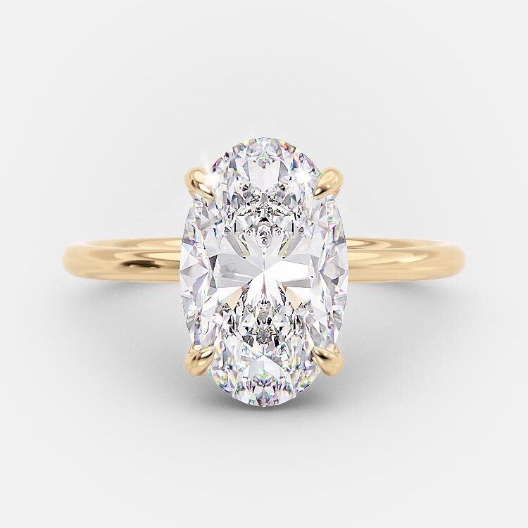 Lucille 3.04 Ct elongated oval cut diamond engagement ring | Nature Sparkle