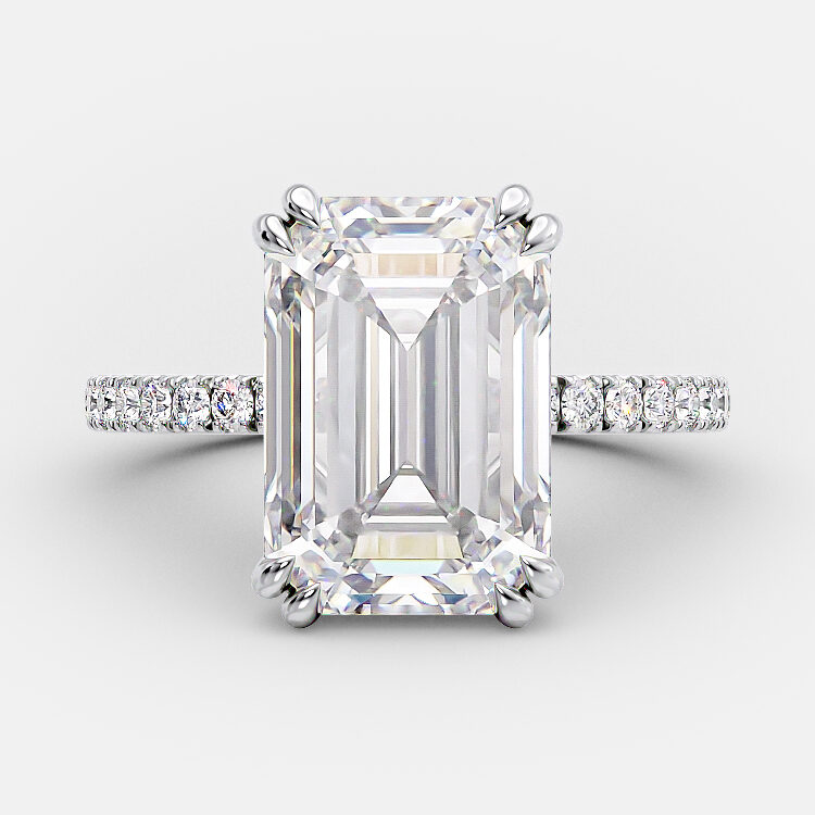Maxime 4 Ct lab diamond emerald cut engagement ring