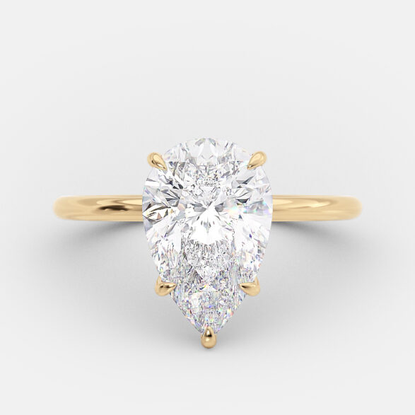 Leila 3.18 ct lab grown pear solitaire engagement ring