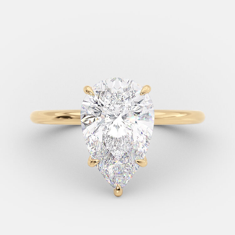 Ash 2.50 ct pear cut lab diamond engagement ring