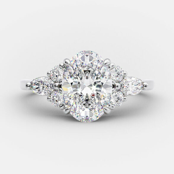 Amrit 1.70 carat oval cut engagement ring