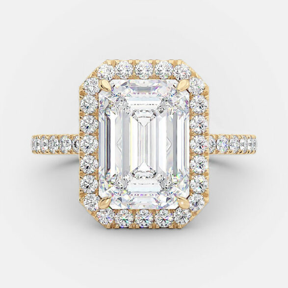 Terri elegant 3.18 carat emerald engagement ring