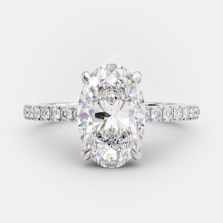 Ariella 3.09 carat lab grown oval diamond engagement ring