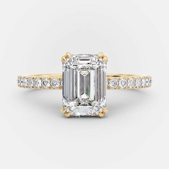 Hudson 1.40ct emerald cut lab diamond engagement ring