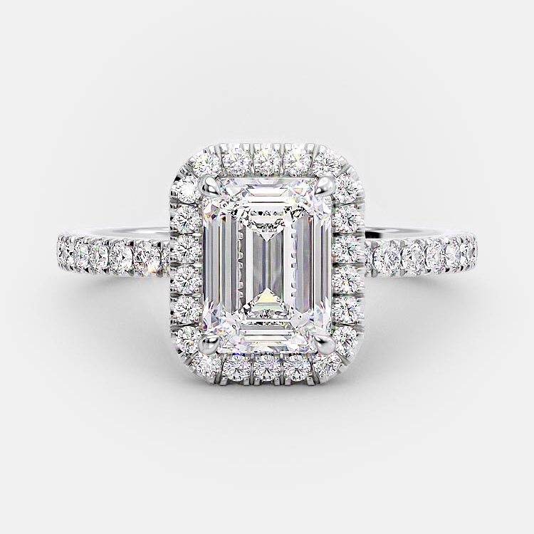 Teagan 2.40 carat lab grown diamond emerald cut engagement ring