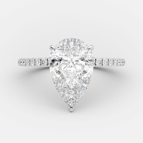 Brooklyn 2.25 carat pear cut engagement ring