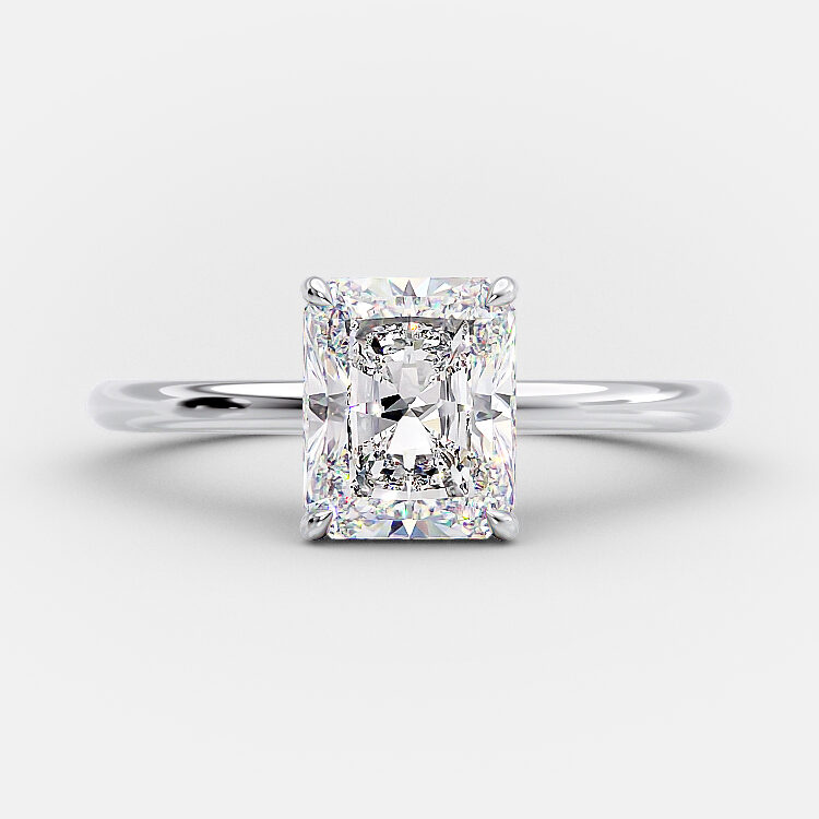 Bianca 2 carat radiant cut lab grown diamond engagement ring